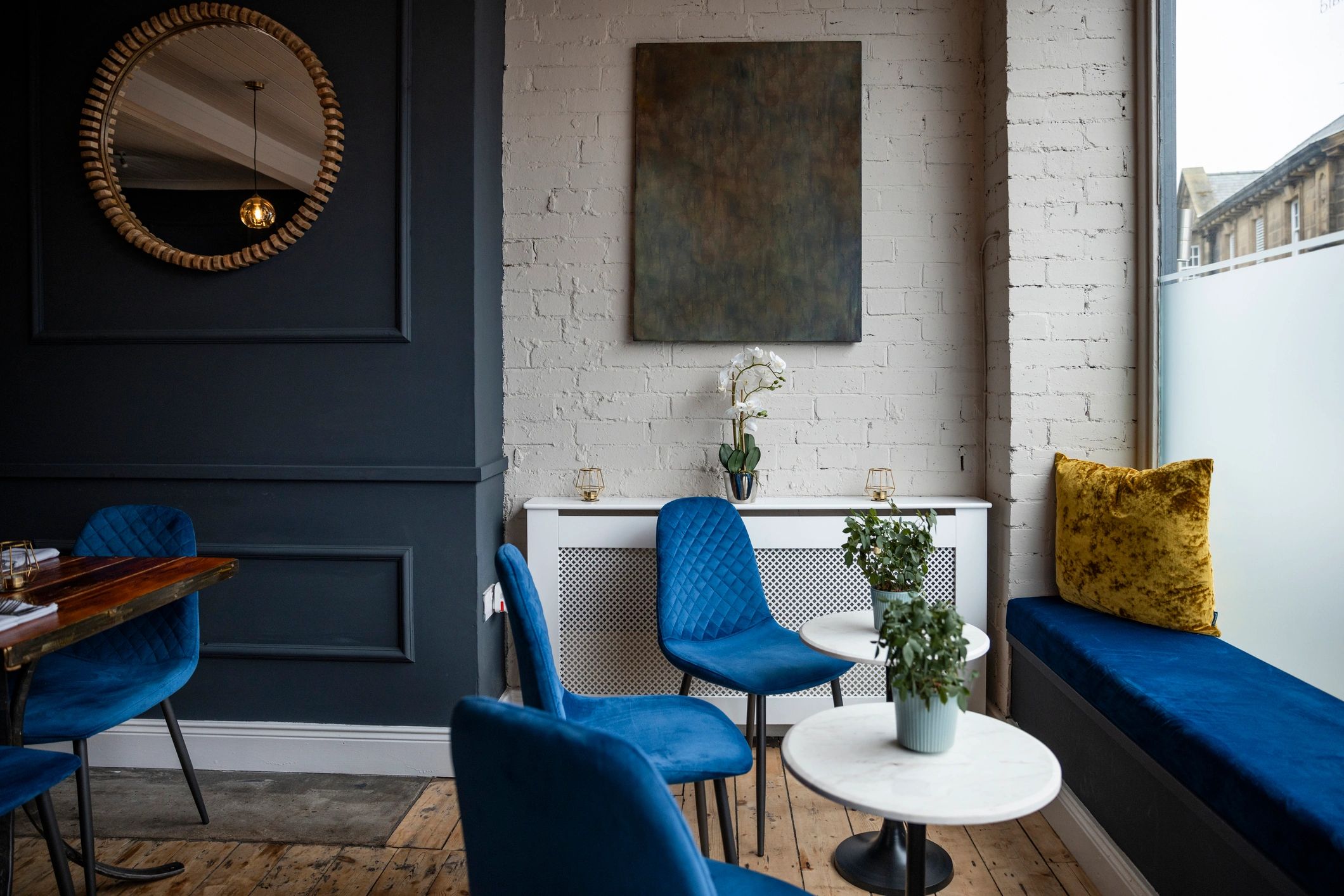 Stylish commercial dining interior with refined seamless finishes
