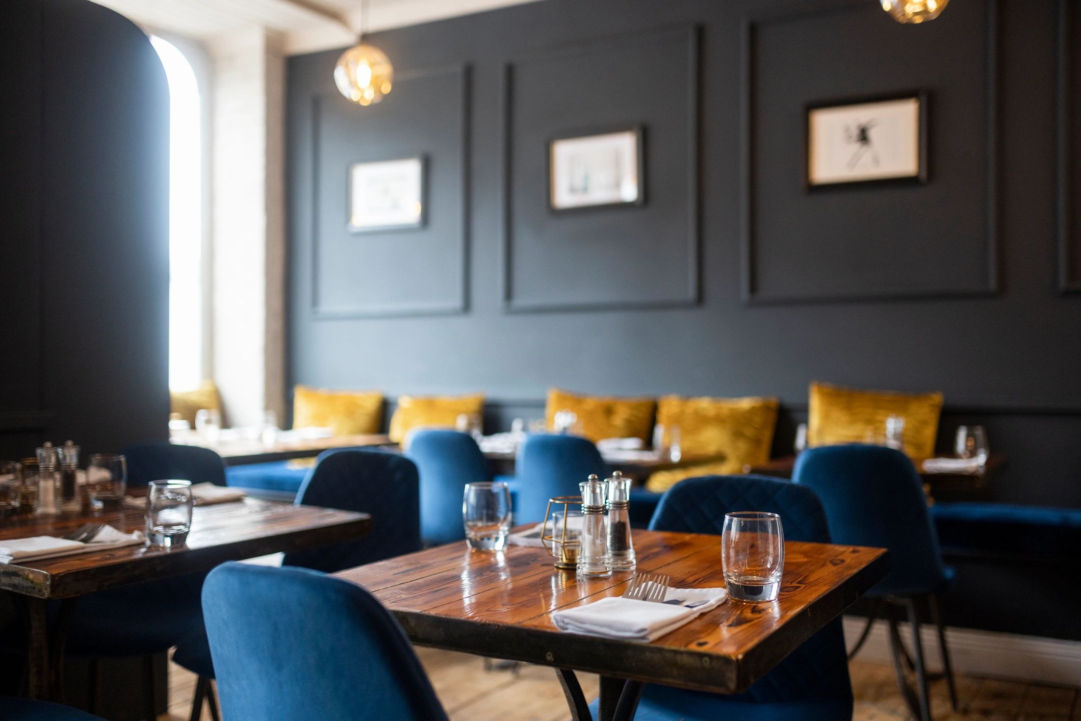 Modern hospitality interior with seamless contemporary surfaces