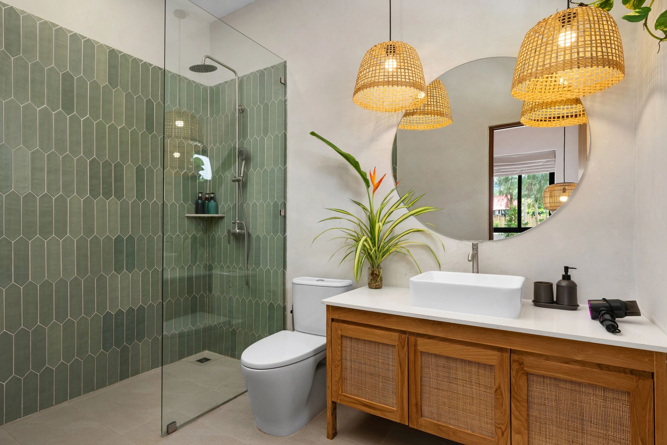 Luxury microcement bathroom wall finish in Cambridge wet room