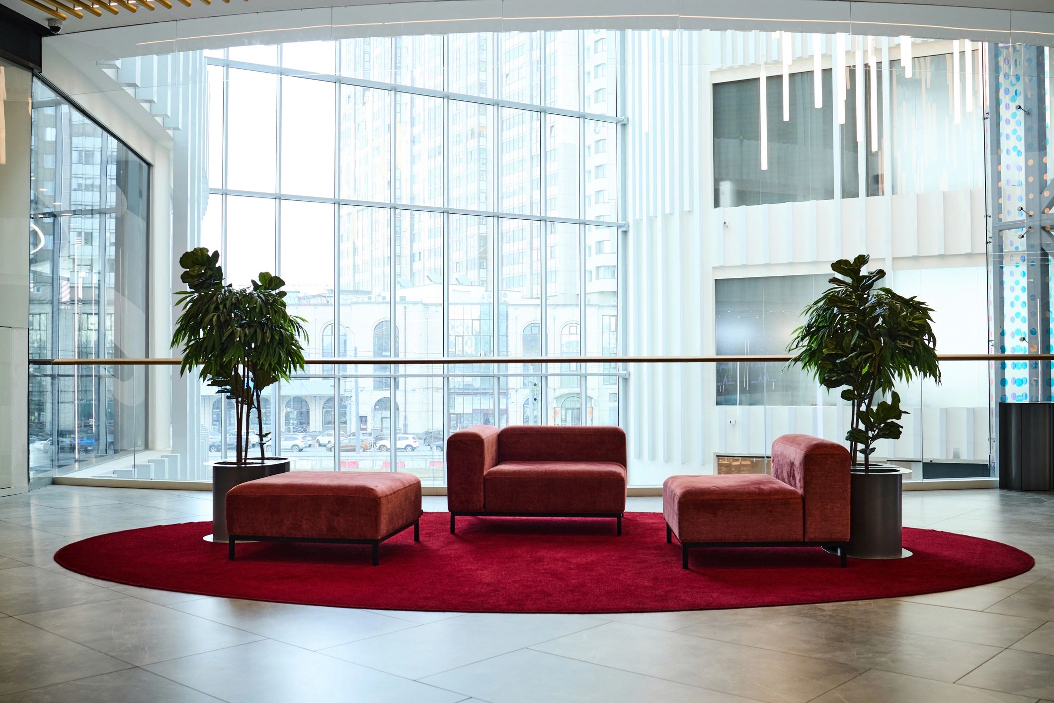 Modern commercial interior with premium seamless finishes